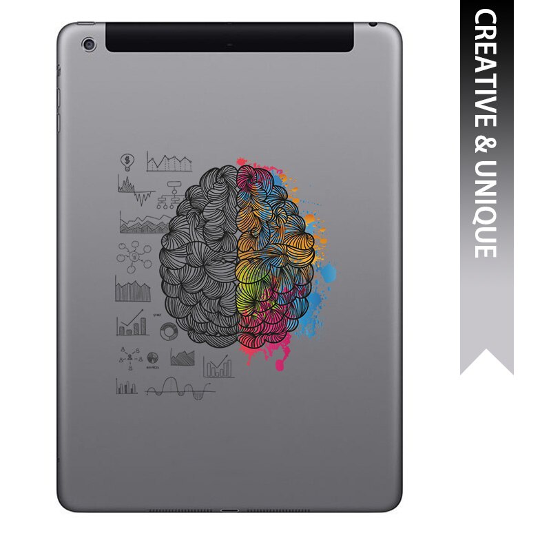 Creativity brain power laptop-klistermærke til apple 7.9 " 9.7 " 10.5 " 11 " 12.9 " ipad mini pro air overflade bogmærkat notesbogsmærkat