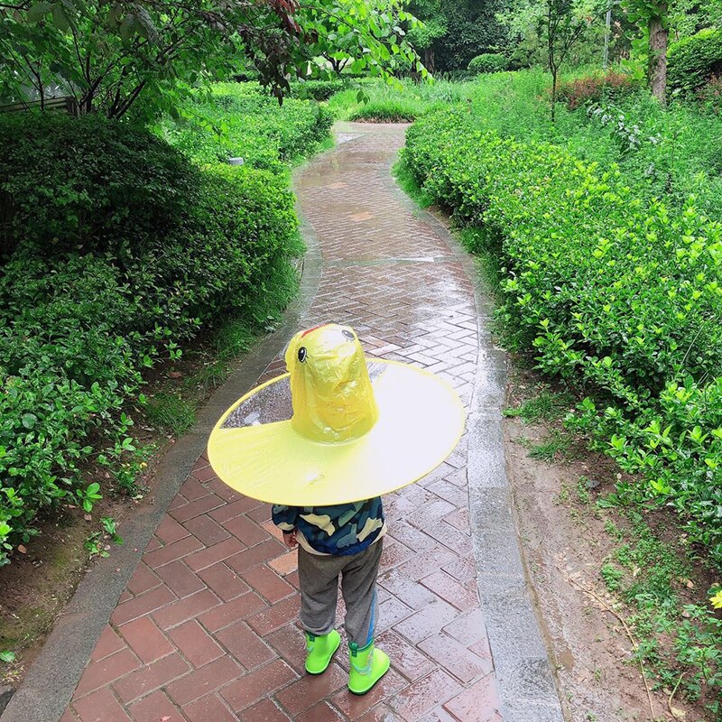 Children&#39;s Raincoat Transparent UFO Raincoats Hands Free Rain Poncho Baby Funny Duck Rain Coat Rain Cover Raincoat for kids