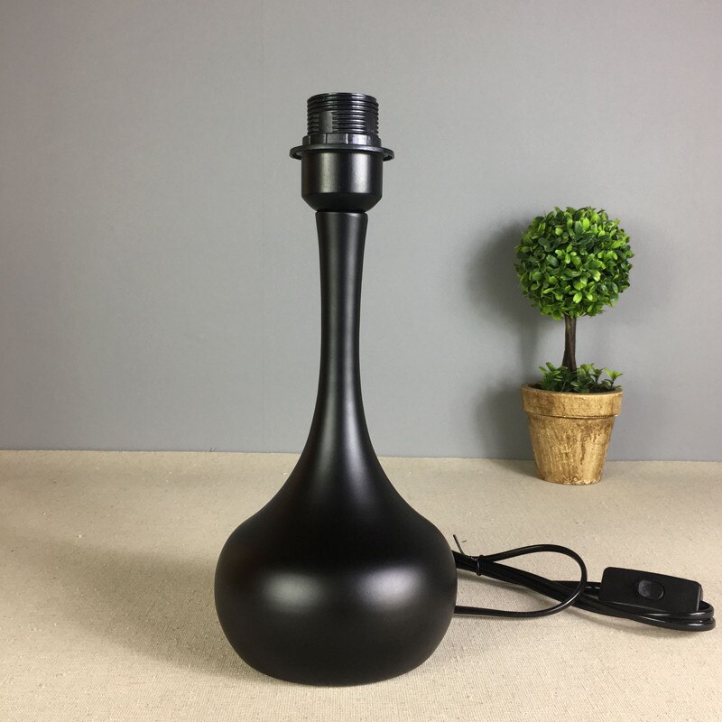 Support de lampe de Table en bois massif socle noir et blanc E27 support de lampe salon chambre chevet moderne Simple paquet de lampe de Table: D