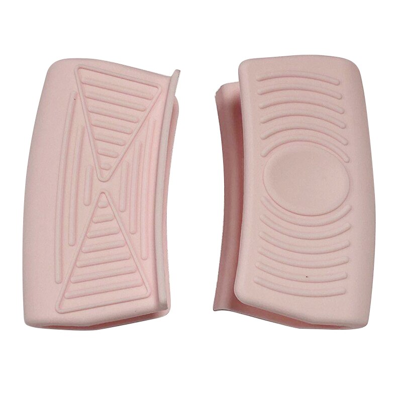 Pan Handvat Mitts Cover Keuken Silicone Panhandle Pot Mitts Cover Isolatie Non Slip Handvat Siliconen Case Anti-Broeien Oren: 1Set Pink