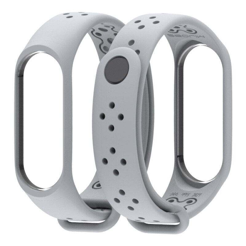 Horloge Band Voor Xiaomi Mi Band 3/4 Horloge Riem Sport Armband Voor Mi Band 3 4 Smart Horloge siliconen Band Voor Mi Band 3 4: gray
