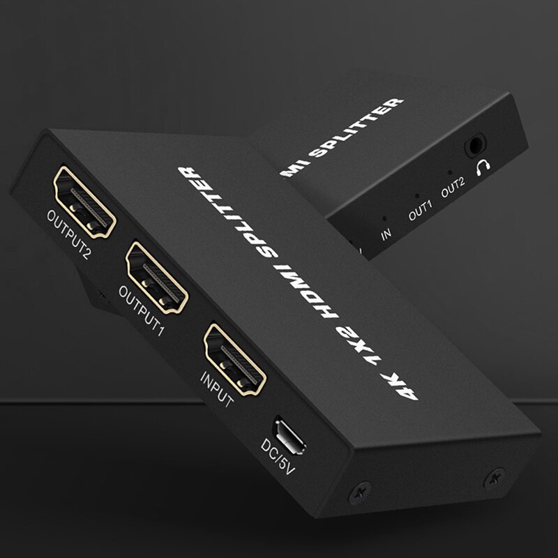 Hdmi Splitter Een Van Twee 4K Audio Splitter 30 Hdmi Een In Twee Analoge Audio-uitgangen