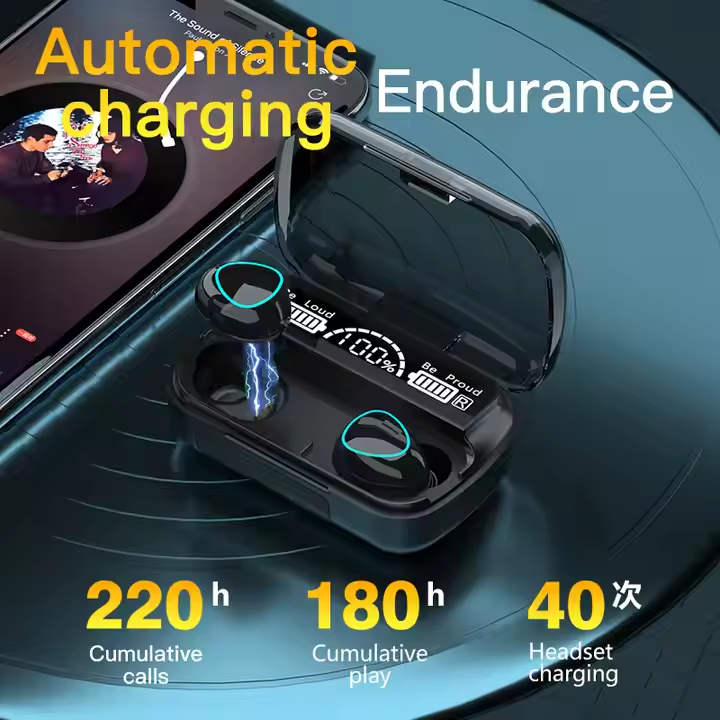 M10 Earphone Wireless Headset Perfect Sound Earbuds Sports Game Music BT Headphone with Power Bank