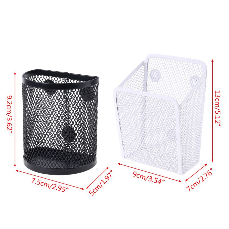 Metal Wire Mesh Magnetic Basket Storage Box Pen Pencil Makeup Organizer Kitchen