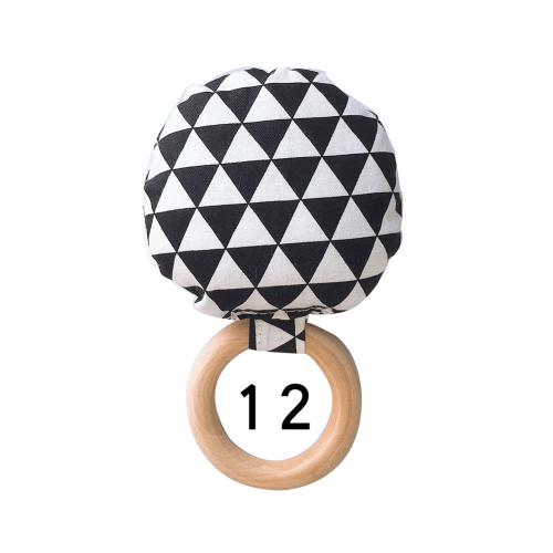 Gestreepte Dot Houten Ring Baby Ronde Bijtring Kinderziektes Speelgoed Veilig Chew Douche