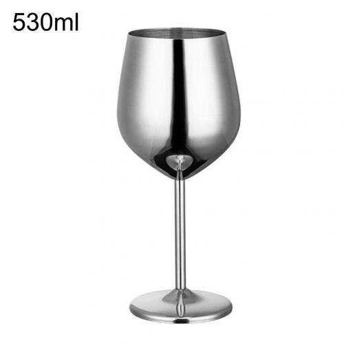 Copa de vino roja de oro rosa y plata de acero inoxidable para Bar, , bebida de jugo, copa de champán, utensilios de cocina, suministros: 530ml