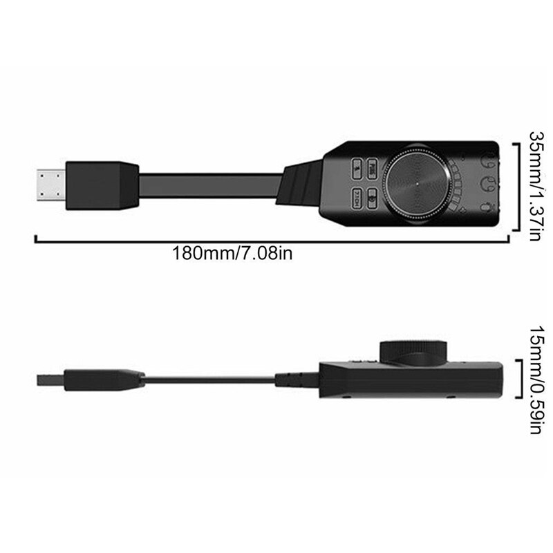 7.1Channel External USB Computer Game Sound Card For PUBG Gaming External Audio Card 3.5Mm USB Adapter Plug And Play PC