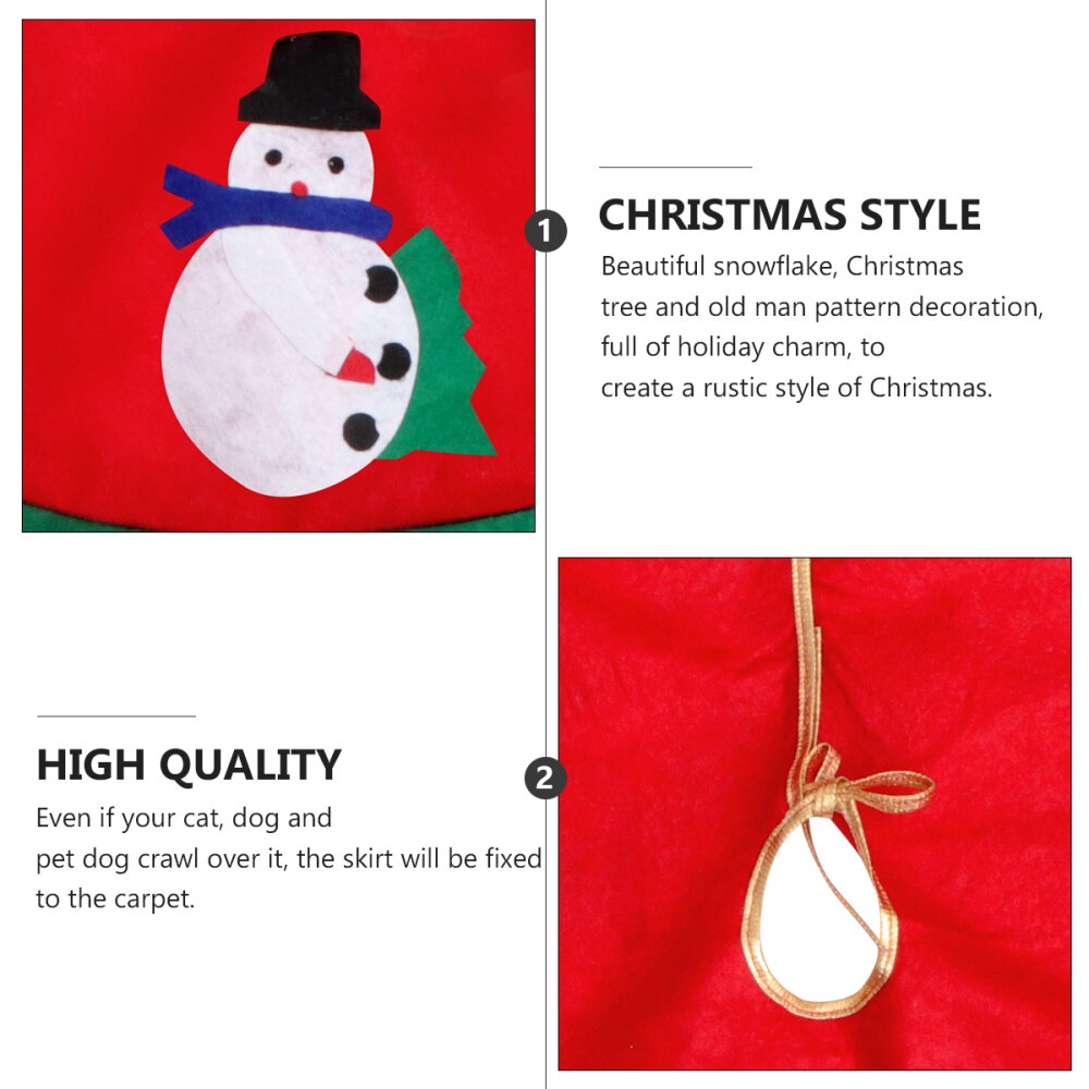 1Pc Christmas Tree Skirt Decorative Props Party Tree Apron Floor Ornaments