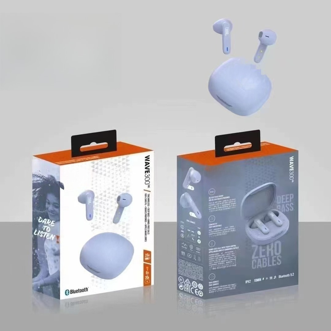 high-frequency WAVE300 in ear Bluetooth earphones support calling, music, sports, and stereo headphones: Blue