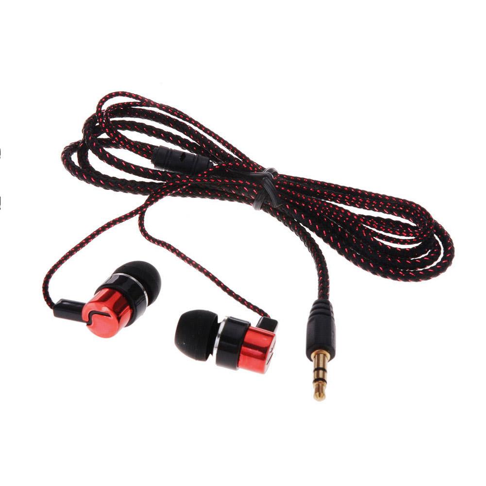 Moda In-Ear fone de Ouvido Estéreo Fone de Ouvido fone de Ouvido Fio Trançado esporte fone de ouvido para a execução de música Do Telefone PC Fone de Ouvido: Vermelho