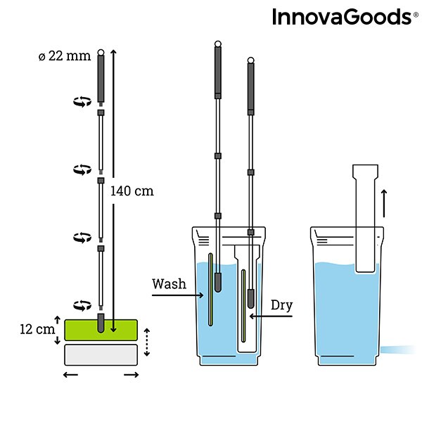 Mopa Fregona con Cubo de Doble Acción Swiftmop InnovaGoods