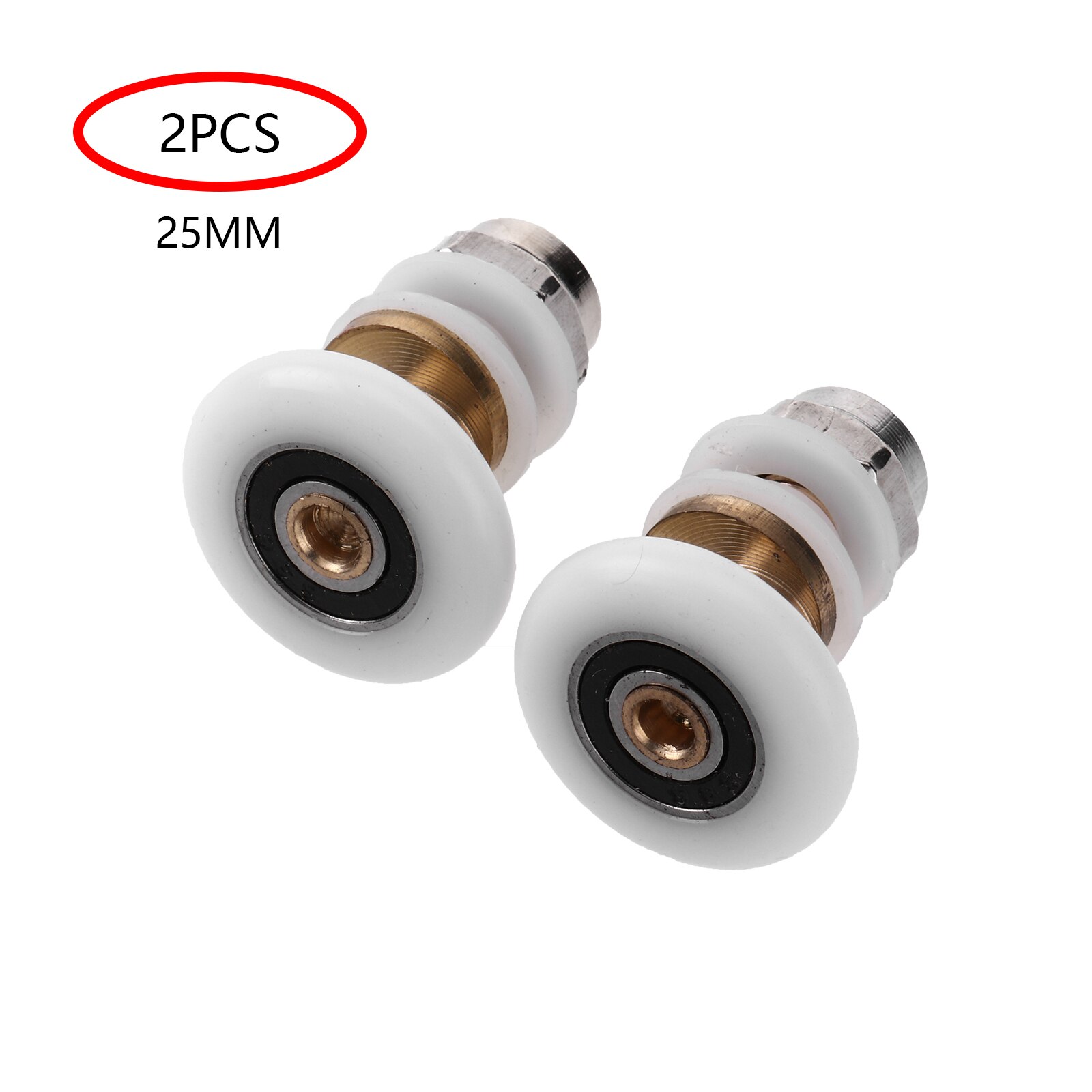 2 Glass Door Rollers Bathroom Shower Door Runners Pulleys Wardrobe Cabinet Wheels Durable Silent Sliding Casters Home Accessory: Multicolor 25mm