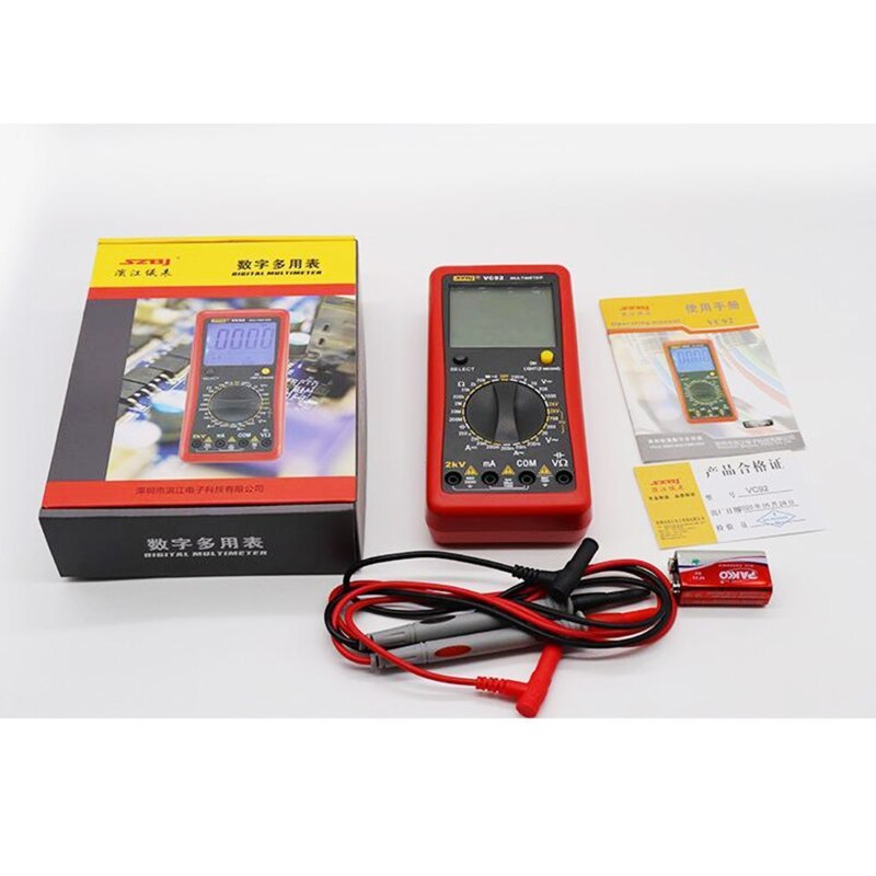 Digital Multimeter with DC AC Voltmeter &amp; Ohm Volt Amp Tester Measures Voltage Current Resistance Meter 2KV High Voltage Q84D