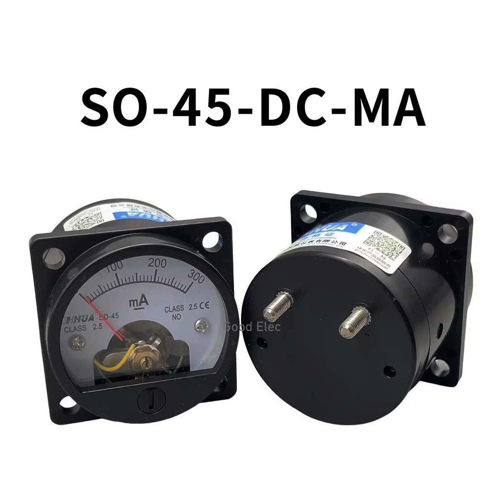 SO-45 DC MA 1MA 5MA 50MA 100MA 300MA 500MA 12,5 Genauigkeit DC 0-100mA Amperemeter Klasse Rundes Analog Panel Meter Schwarz