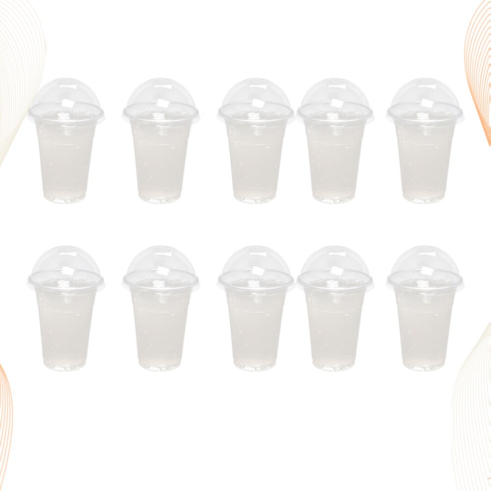 100 Stuks 360Ml Wegwerp Clear Cups Met Een Gat Dome Deksels Voor Thee Fruit Thee Met Covers