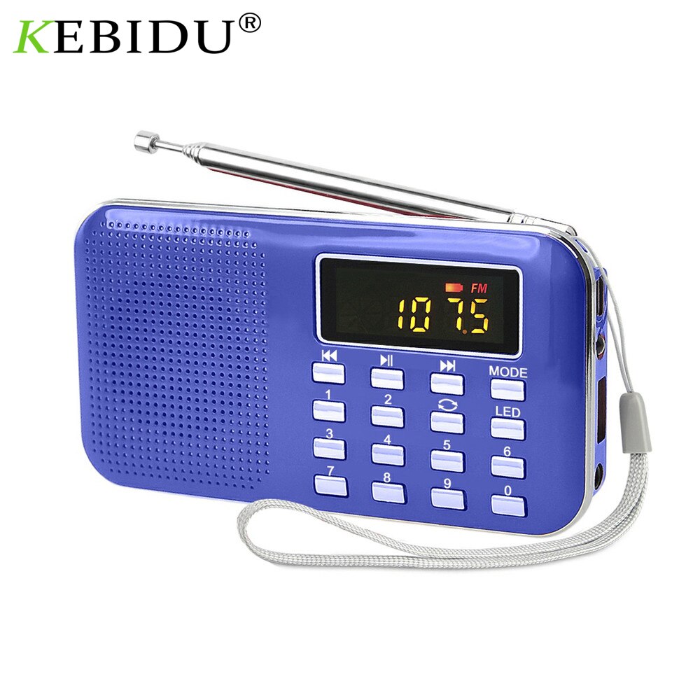 Kebidumei Mini Lcd MP3 Radio Speaker Speler Support Tf Card Usb Met Led Zaklamp Functie Draagbare Radio Fm & Am speaker