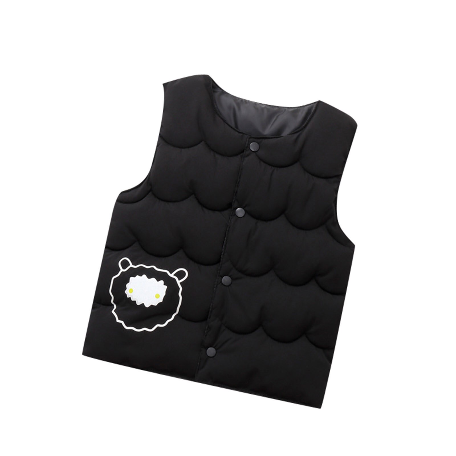 Peuter Mouwloze Vest Baby Meisjes Winter Toevallige Knoppen Katoen Cartoon O-hals Winddicht Jas Warm Kids Kleding: BK / 3-4 Years
