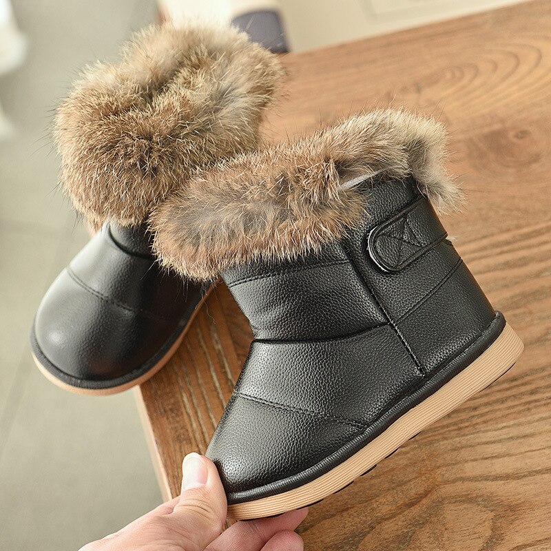 Kinderen Schoenen Kinderen Katoen Laarzen Meisjes Laarzen Kindje Winter Laarzen Warme Snowboots: Black / 8