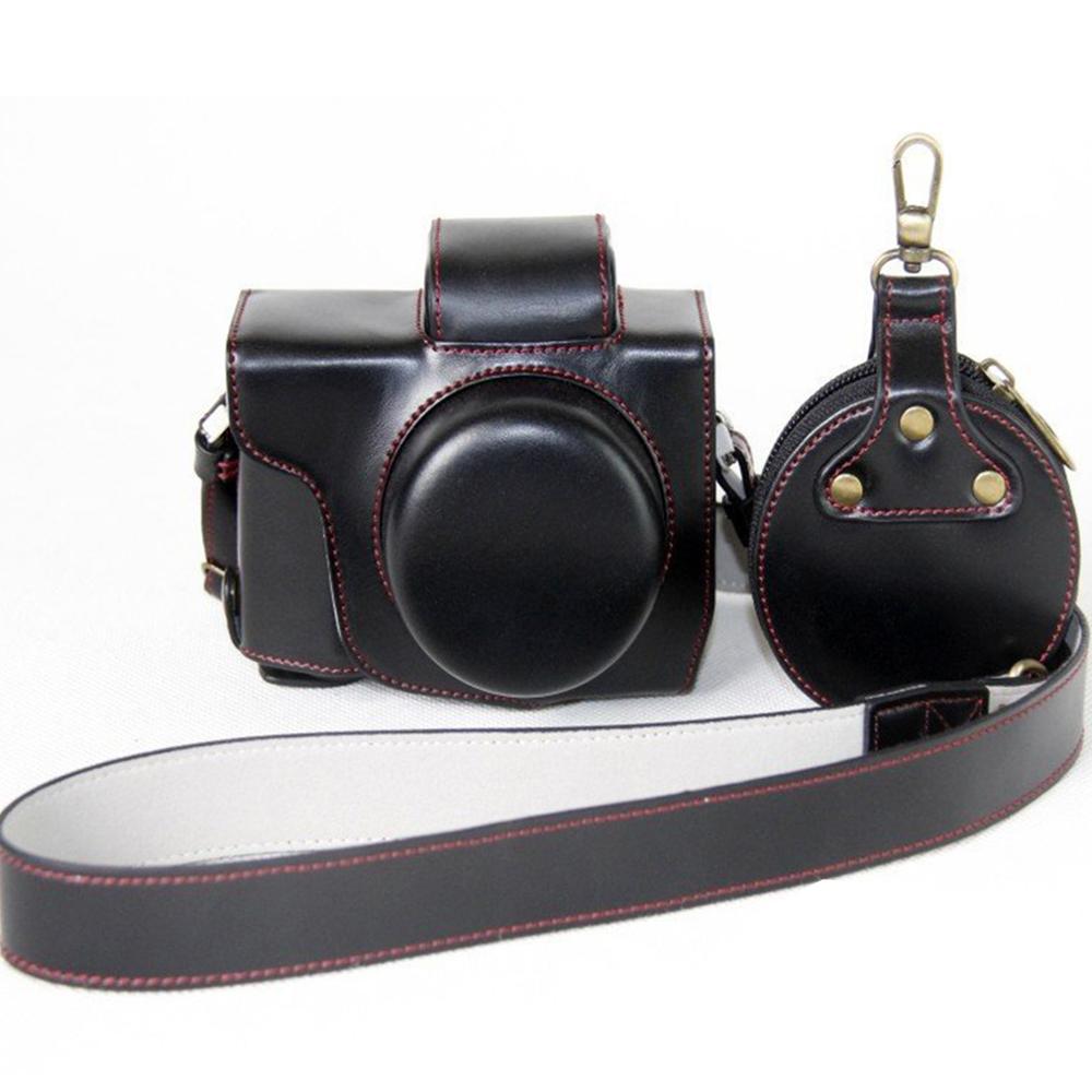 Funda de cuero para cámara digital Olympus PEN E-PL8 EPL8 con lente de 14-42mm, ajuste preciso: Black