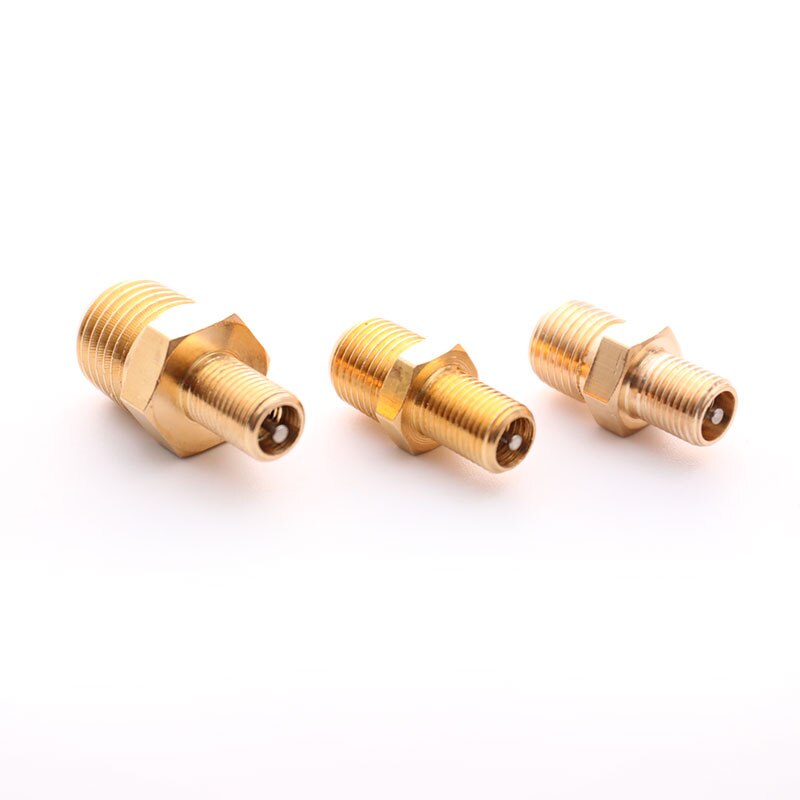 2x Messing Air Compressor Tank Vulventiel - M10/1/8''/1/4'' NPT MPT Dubbele Kop
