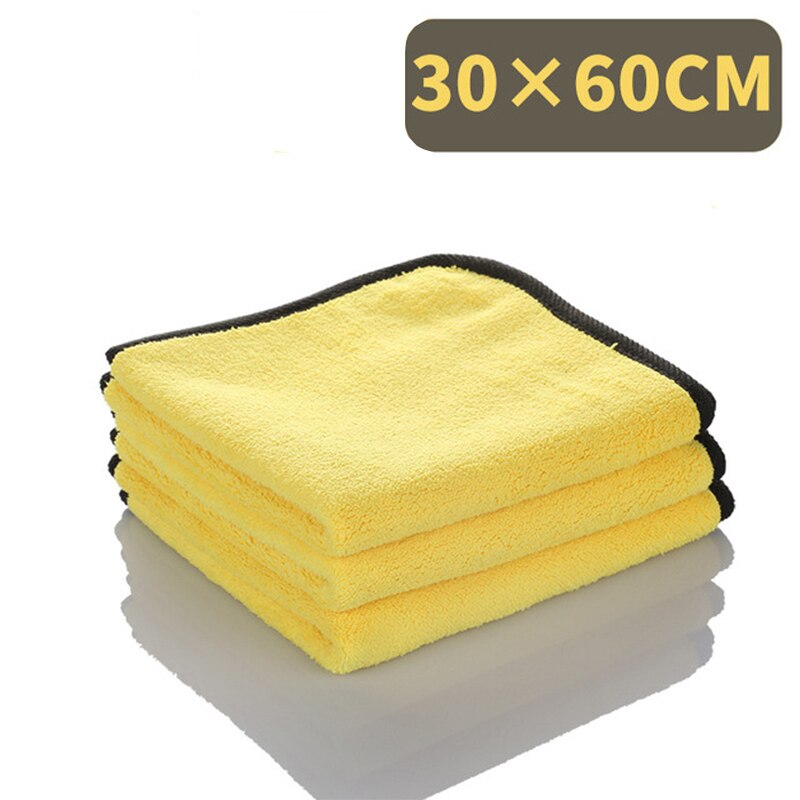 3 pakke mikrofiber bilvask håndkle polering pleie voksing rengjøring klut bil skjønnhet håndkle superabsorberende og slitesterk 30*60cm: Default Title
