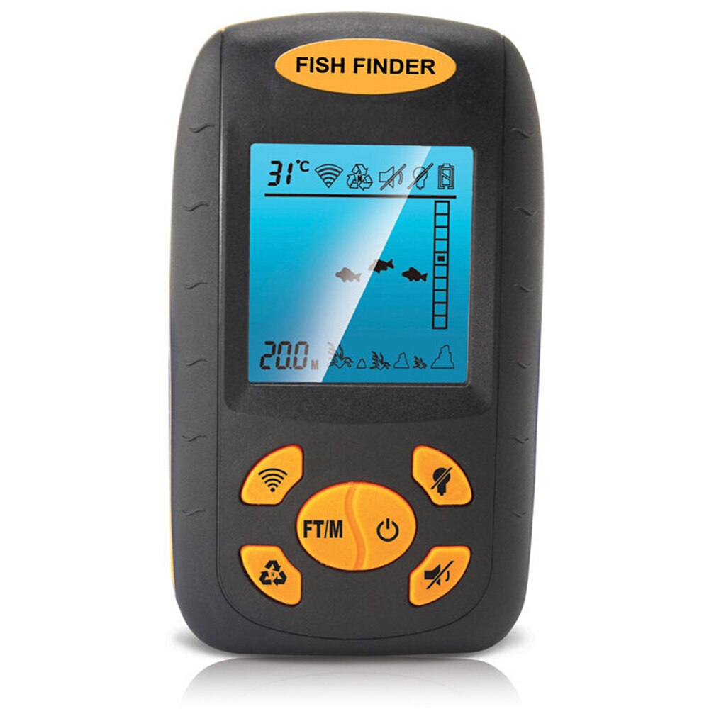 Handheld Fish Finder Portable Fishing Kayak Fishfinder Fish Depth Finder Fishing Gear With Sonar Transducer And LCD DisplayPor