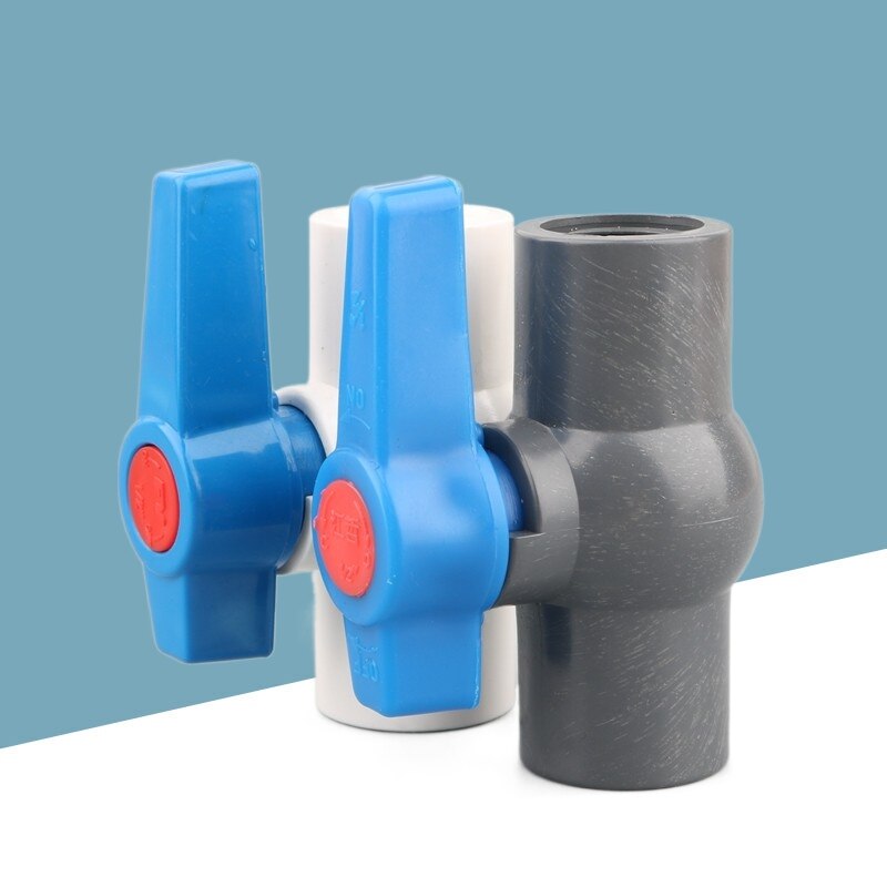 1pc PVC Pipe Ball Valve 20 25 32 40 50mm Water Pipe Ball Valve Garden Irrigation Aquarium Fish Tank PVC Tube Valve