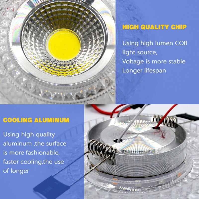 Cob led downlight farverigt panellys rgb 3w 110v 220v forsænket lampe til halogenlampe dekoration lilla spot lys
