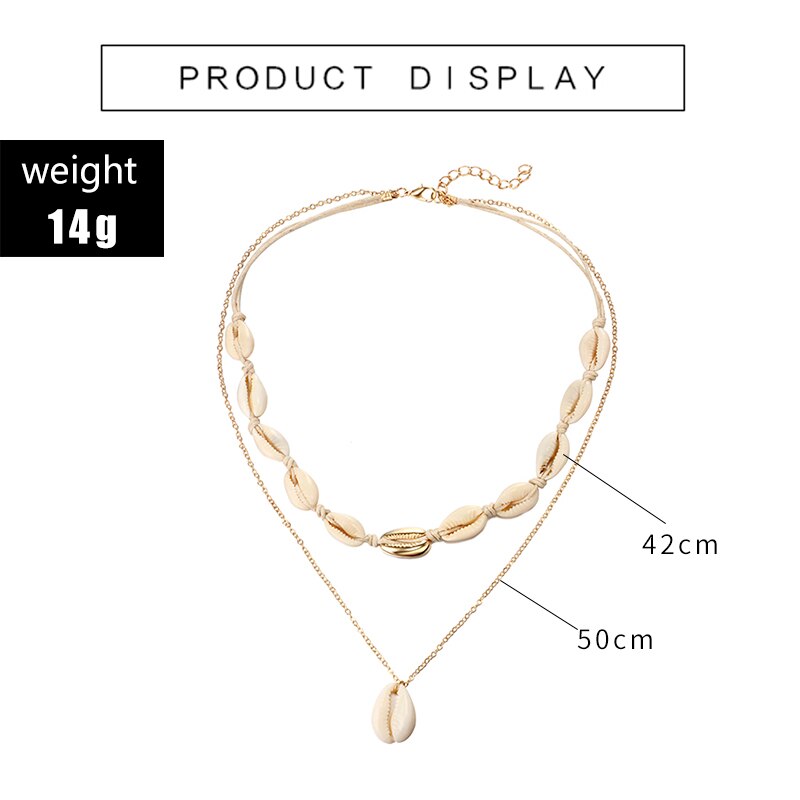 Tocona Bohemia Summer Shell Natural Stone Pendant Necklace for Women Gold Color Chain Chockers Minimalist Jewelry 2356