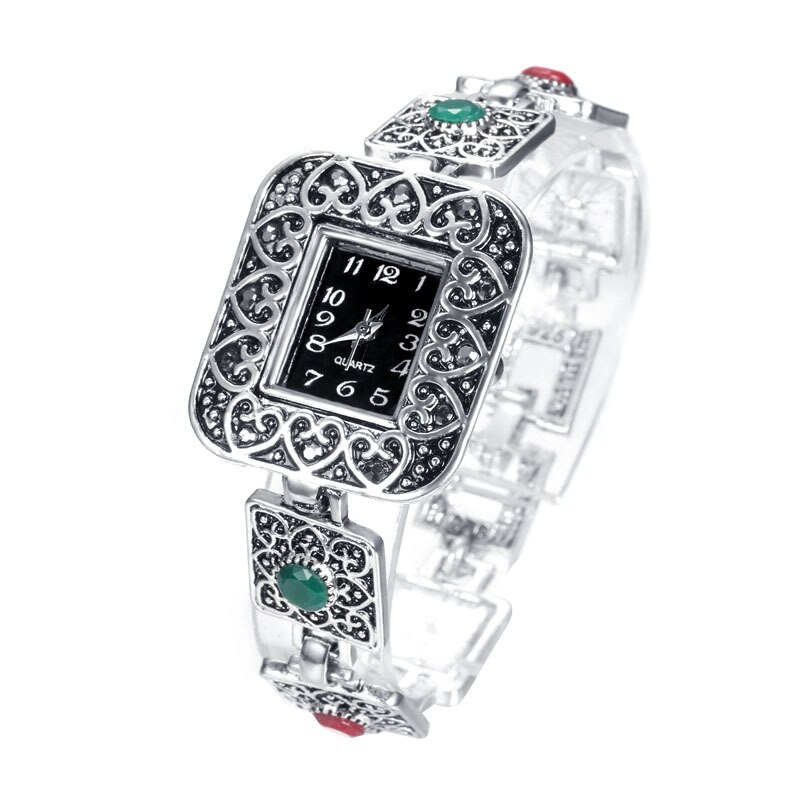 À la argent 925 Bracelet montre pour femmes bijoux personnalité cristal résine filles couleur Bracelet dame Quartz montre accessoires