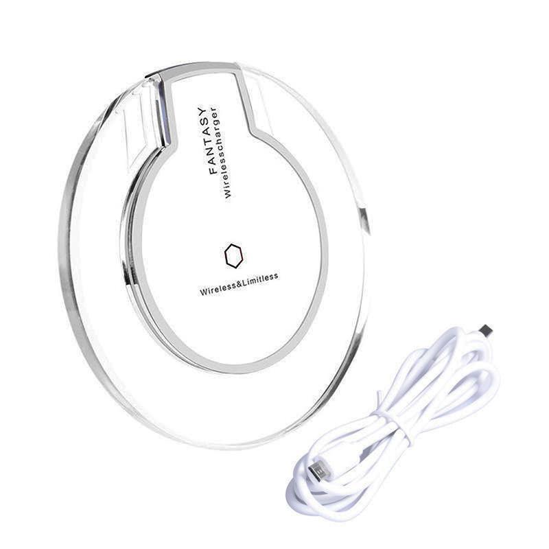 QI Wireless Charger For iPhone 11 12 XR Phone LED USB Smart Wireless Charger Fast Charging For Samsung Galaxy S9 Plus adapter: White