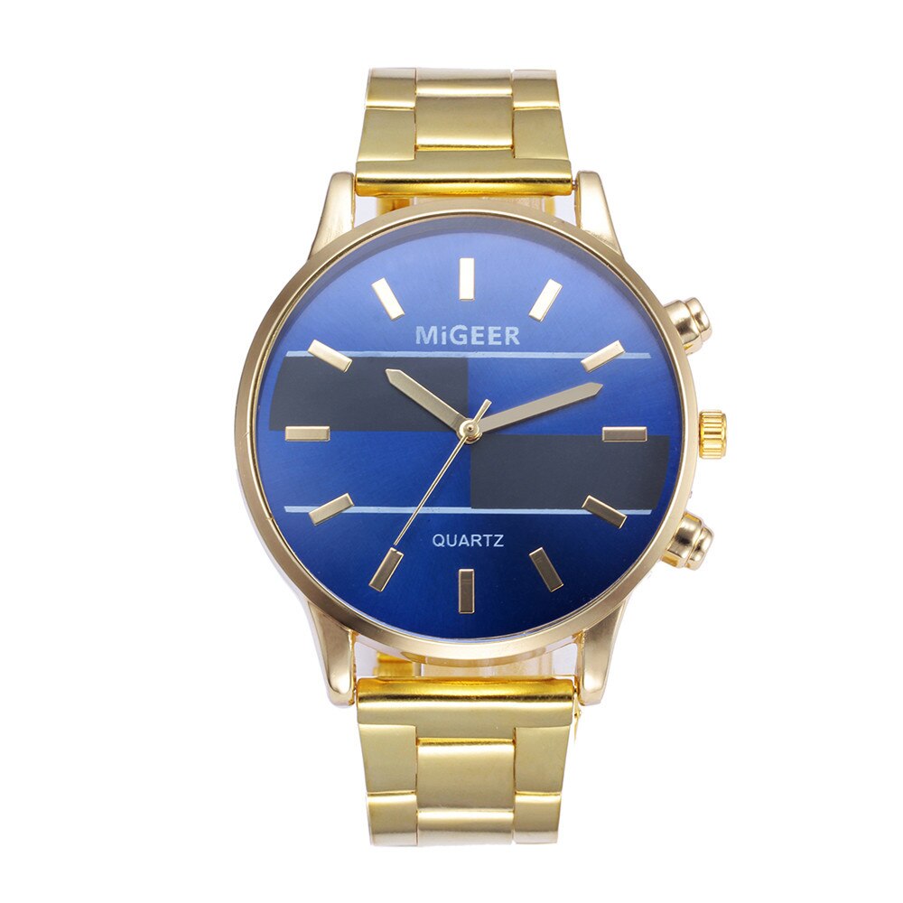 Man Stainless Steel Analog Alloy Quartz Wrist Watch