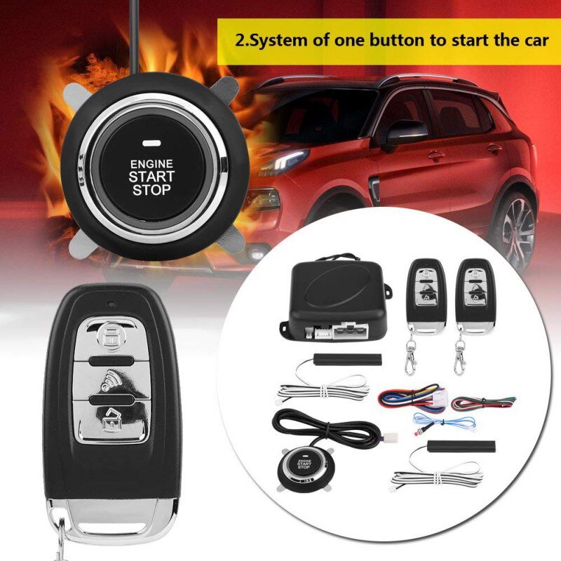 Car Alarm Remote Control Car Keyless Entry Engine Start Alarm System Button Remote Starter Stop Automatic