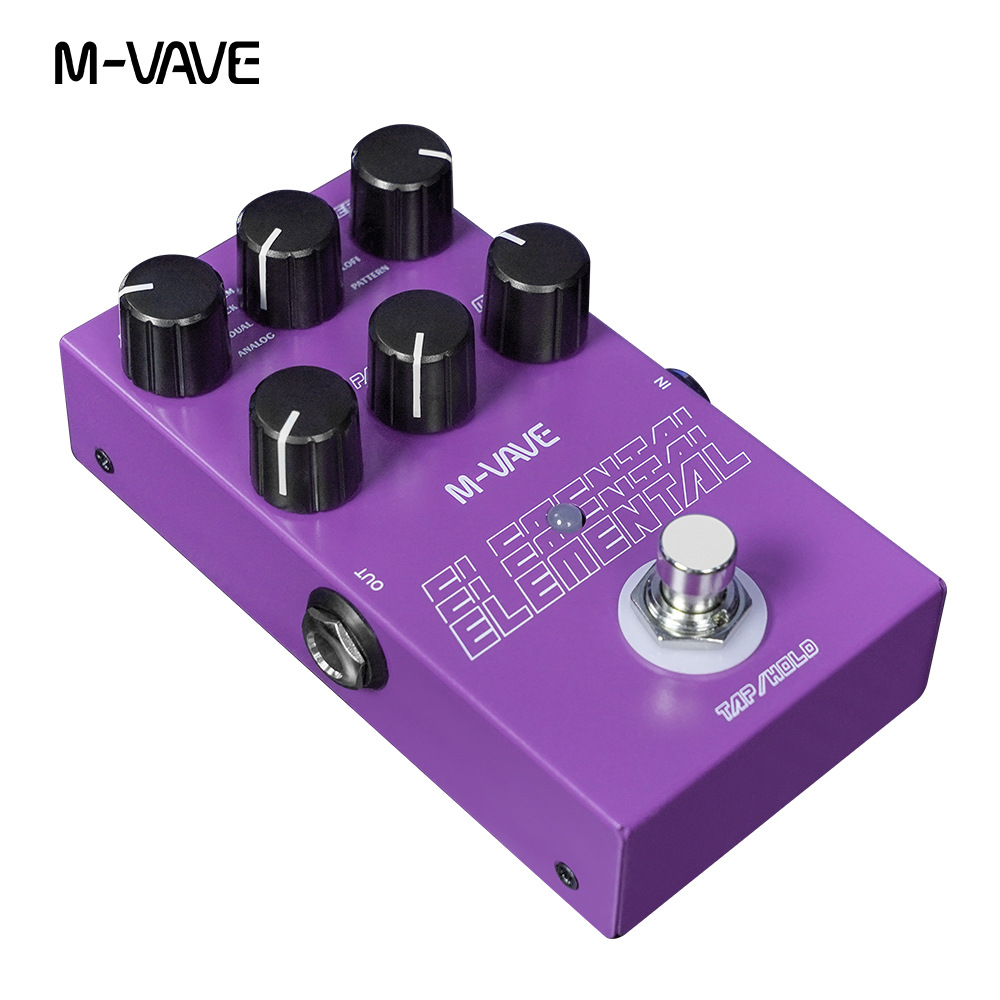 M-VAVA Mini-Universe Pedal de reverberación digital Pedal de guitarra de reverberación analógica Pedal de 9 tonos de reverberación puro para música de bajo eléctrico: Morado