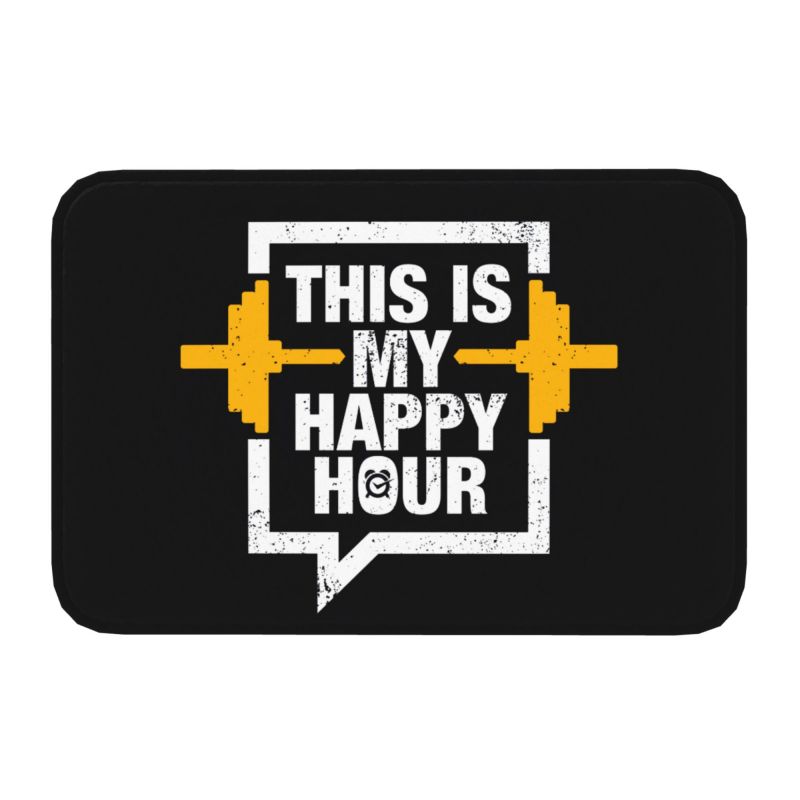 Eat, Sleep, Train, Repeat Fitness, Motivational Quotes Rug Doormat Kitchen Bathroom Fitness Room Entrance: 40cmx60cm / Blue