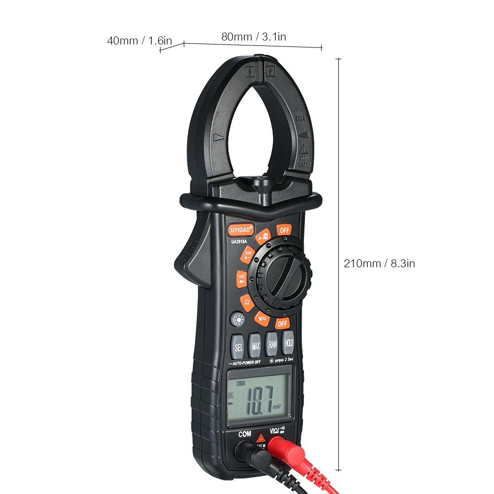 Handheld Digital Clamp Meter 1999 Counts Auto Range Multimeter Measuring Voltage Current Resistance Continuity Diode Tester LCD