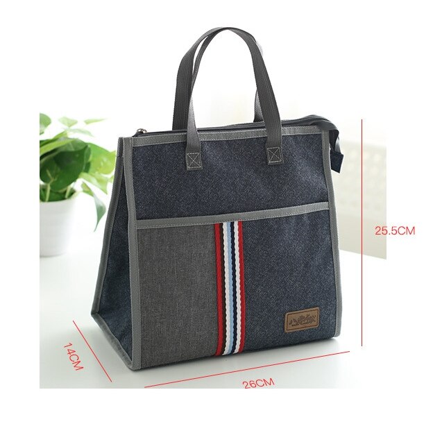 denim lunch bag thermal food insulated bag kids women or men casual cooler thermo picnic bag thermo lunch box