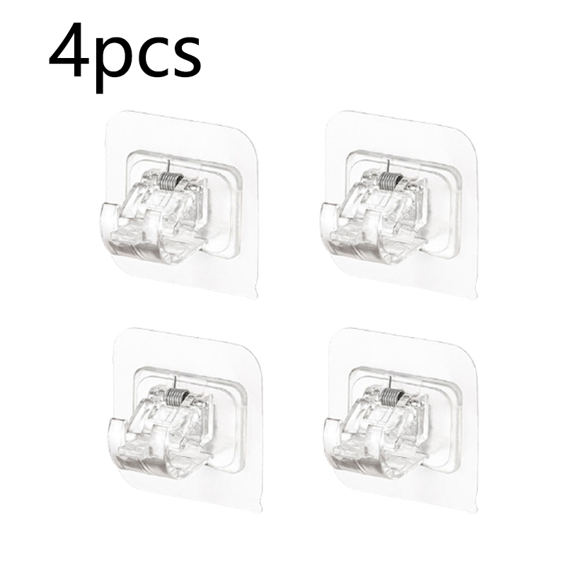 Ganchos autoadhesivos sin perforaciones, gancho de Clip para barra de cortina de ducha, soporte colgante, Clip fijo para el hogar, soporte de gancho colgante: Verde claro