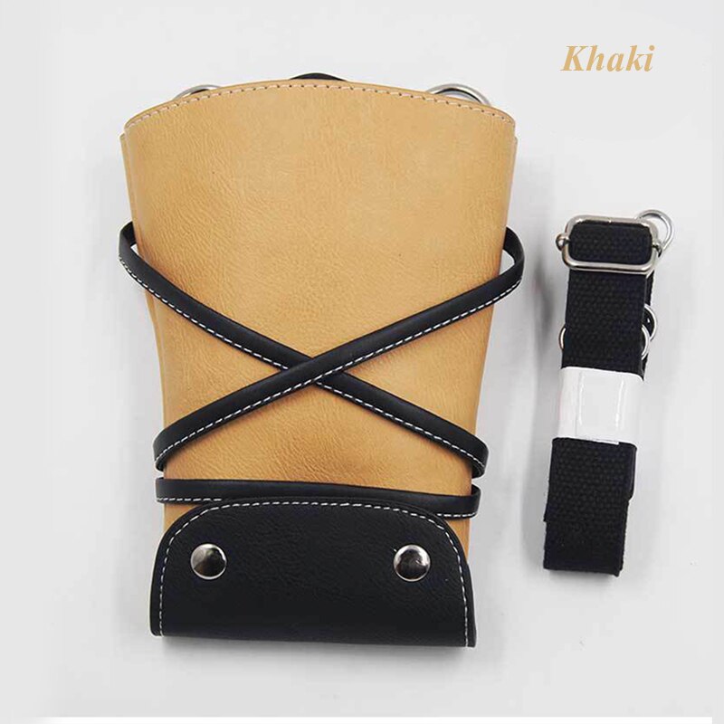 Pu Leer Haar Schaar Holster Pouch Holder Stylist Clippers Clip Kam Kappers Kit Huisdier Schaar Zak Schouder Riem Taille Ba: Scissors bag Khaki