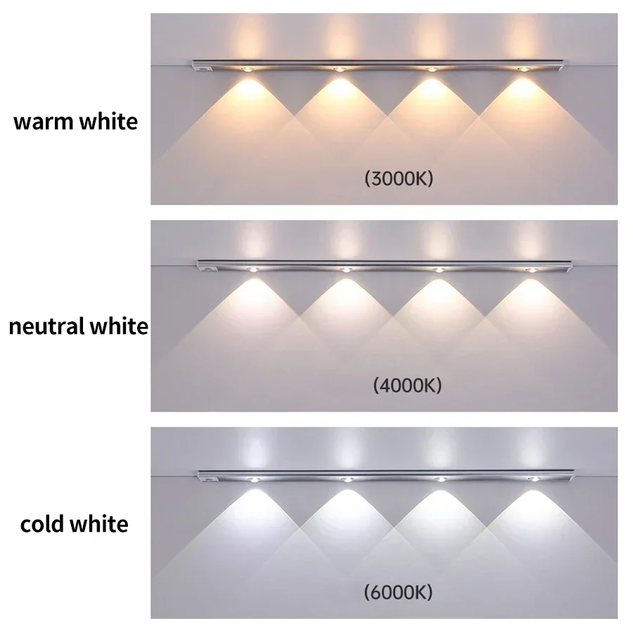 LED Bar Licht Motion Sensor USB Aufladbare Schrank Licht Für Küche Schlafzimmer Kleiderschrank Beleuchtung 20/30/40/50 cm Schrank Licht