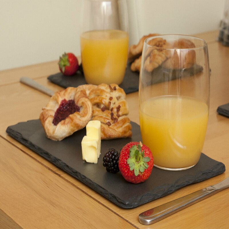 Western Natural Slate Dishes Solid Square Stone Sushi Steak Barbecue Plate Cheese Pizza Flat Fruit Plate Food Tea Tray