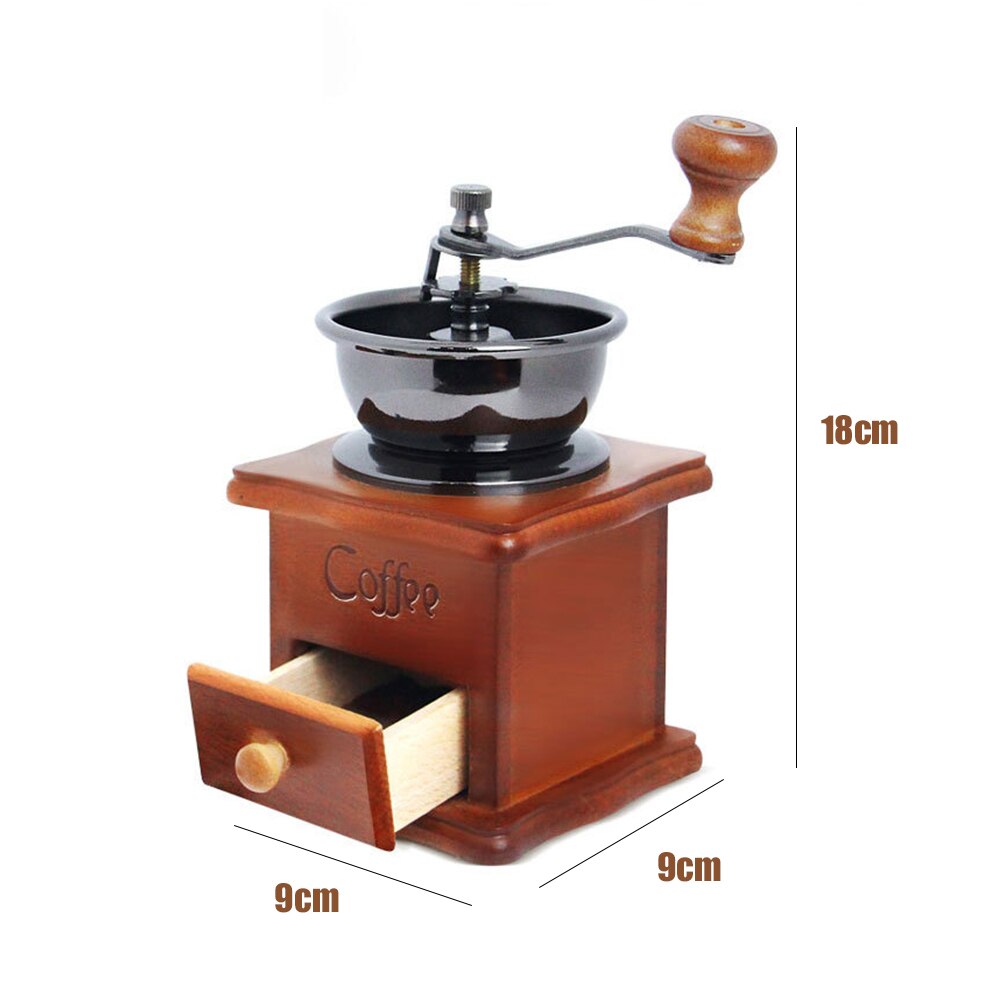 1 pz macinacaffè Vintage ▾ macinacaffè manuale in legno macinacaffè in acciaio inossidabile retrò macinacaffè mini macinacaffè