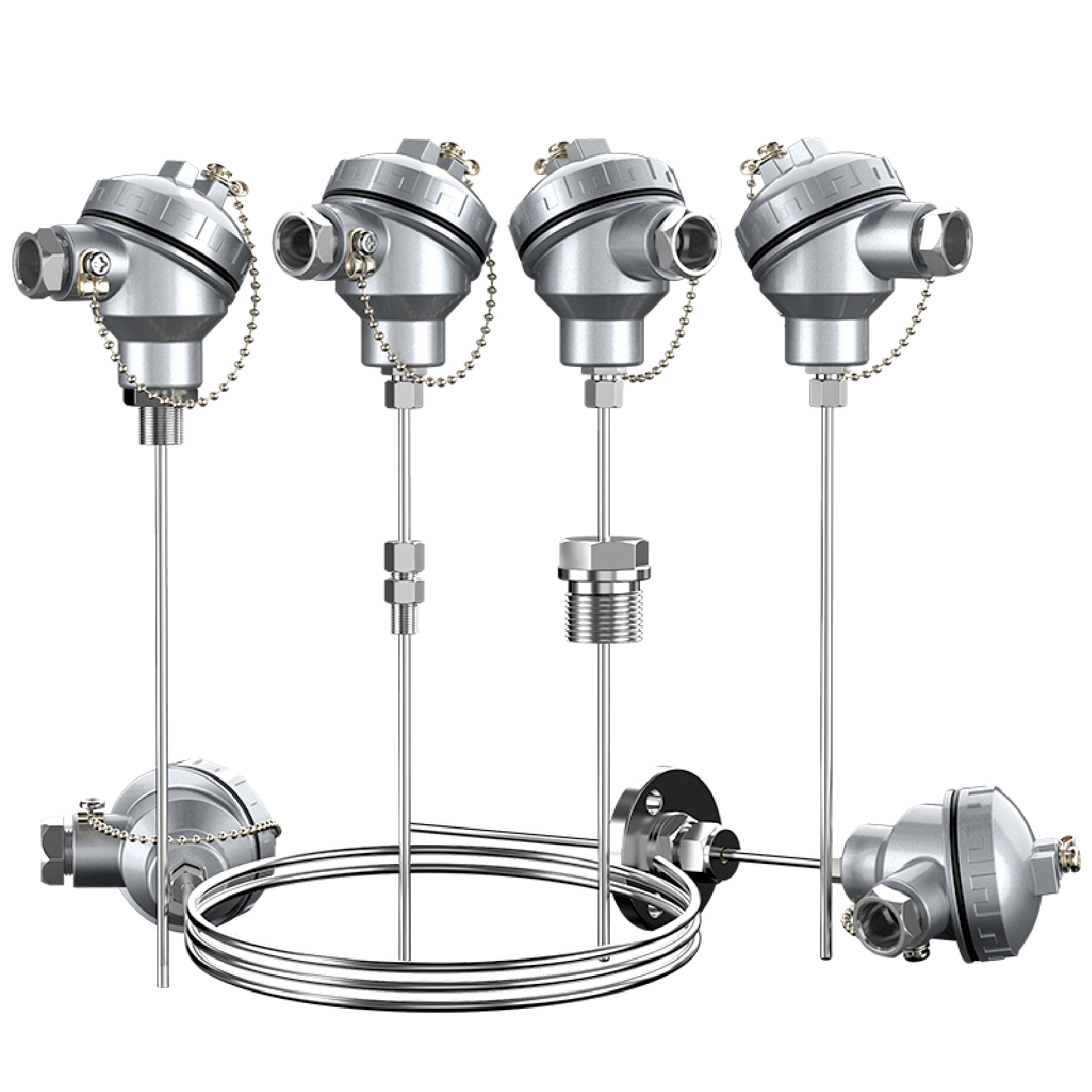 K Type Thermocouple PT100 Temperature Sensor WRNK-131 Armored Probe Industrial RTD Flexible Stainless Steel High Temp