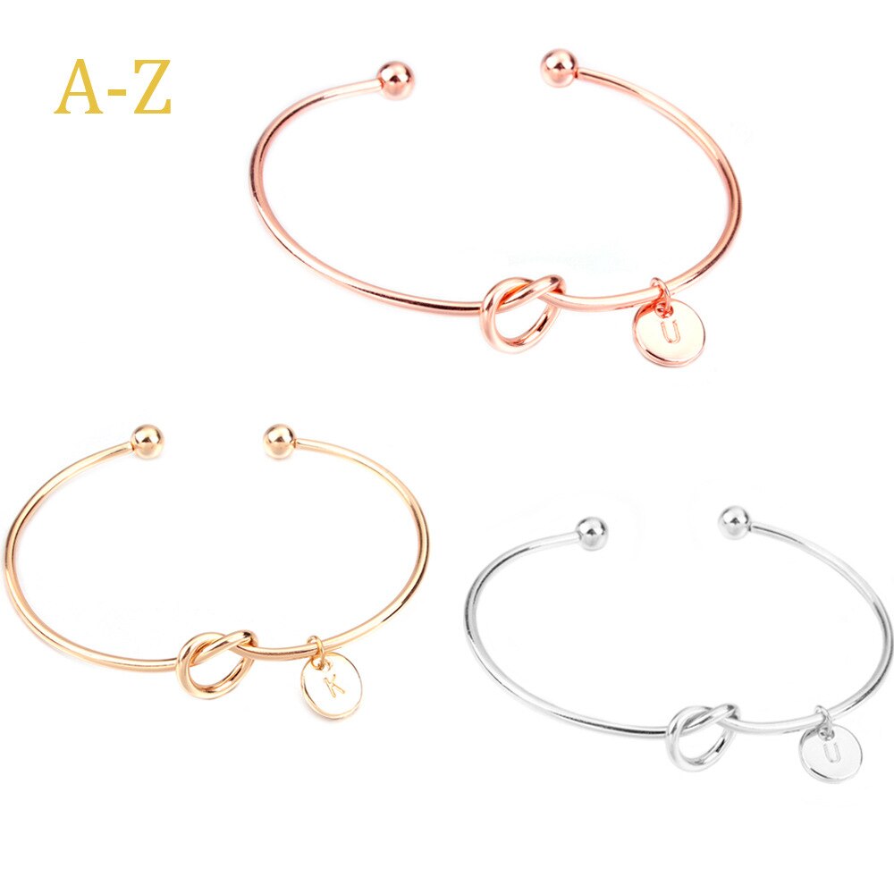 Bracelets Bangles Zinc Alloy Minimal Metal Knotted Bracelet Letter Open Bracelet Jewelry Accessories Christmas Jewelry: mixing UK