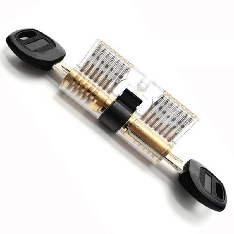 Practice Transparent Lock Pick Visible Training Skill Cutaway Inside Copper Padlock Tool For Locksmith