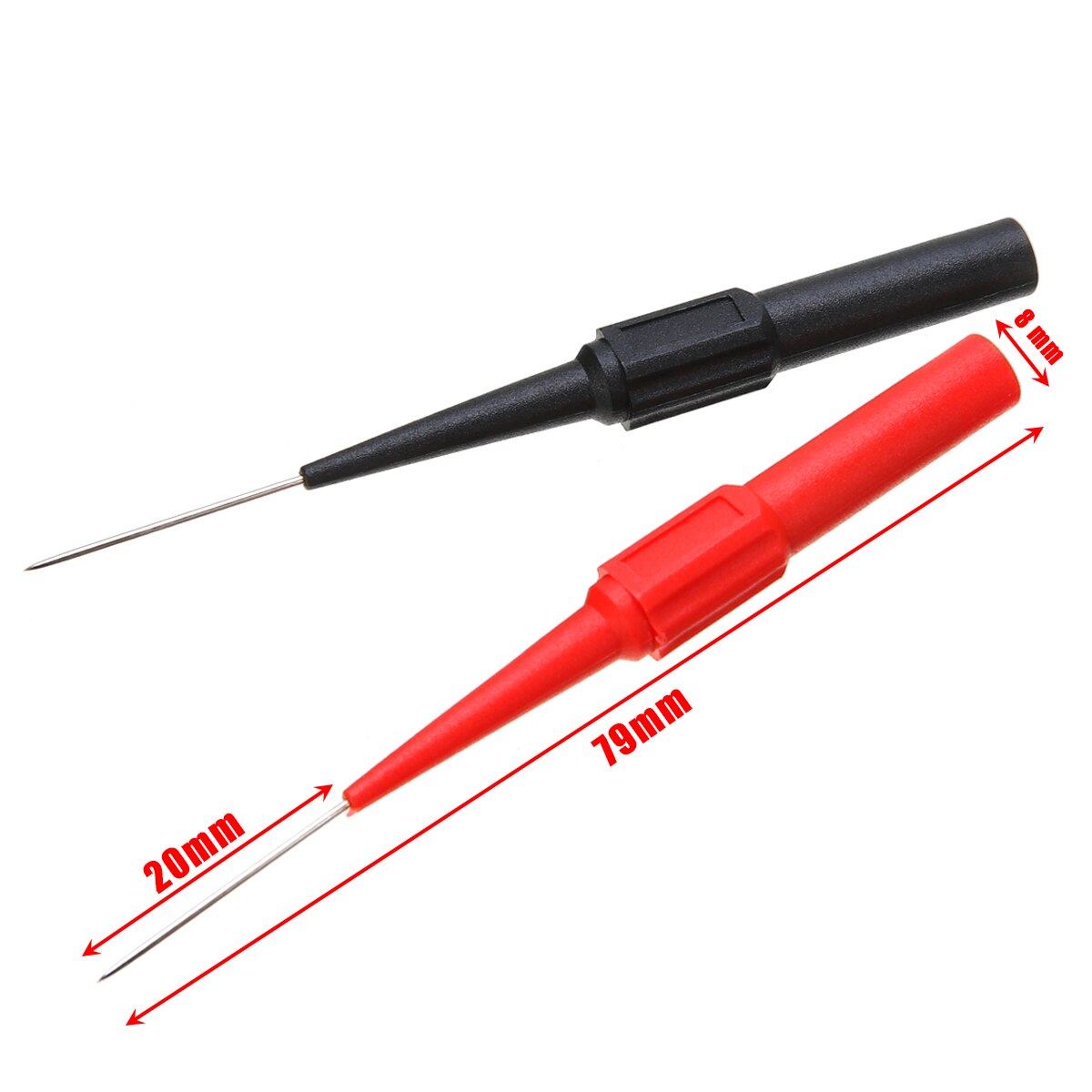 2pcs/set Test Probes Insulation Needle Non-destructive Multimeter Test Probes Stainless Steel Test Needle for Banana Plug