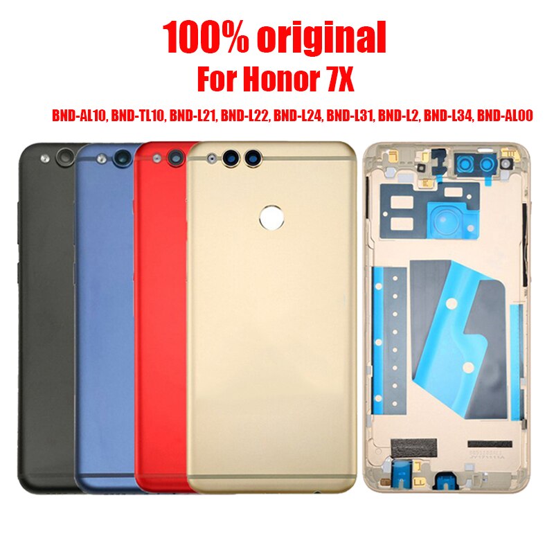 Back Battery Cover Door For HUAWEI Honor 7X BND-AL10 TL10 L21 L22 L24 L31 L2 L34 With repair parts, 7X Housing Rear Replacement