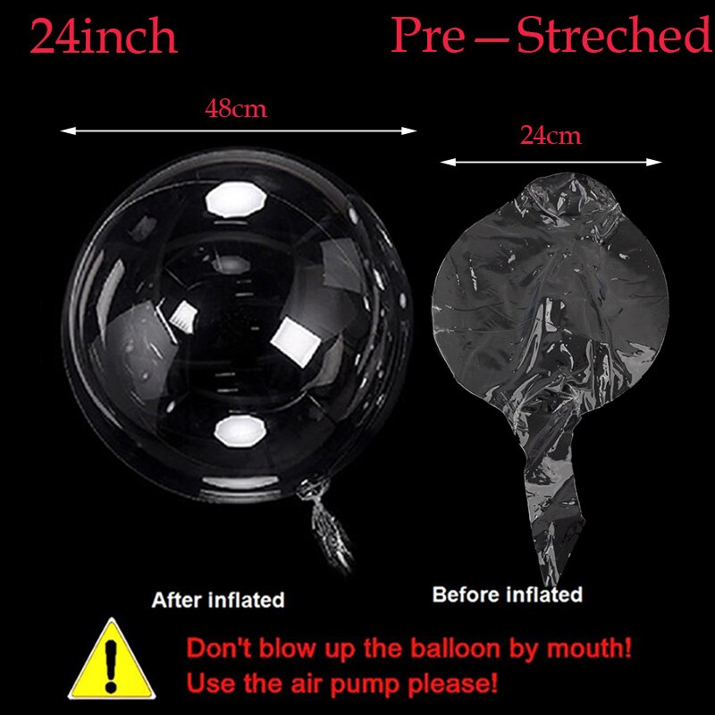 50pcs Clear Bobo Balloon 8/10/12/16/18/20/24/36'' Transparent Bubble Balloon for Birthday Wedding Birthday Christmas Decor Globo