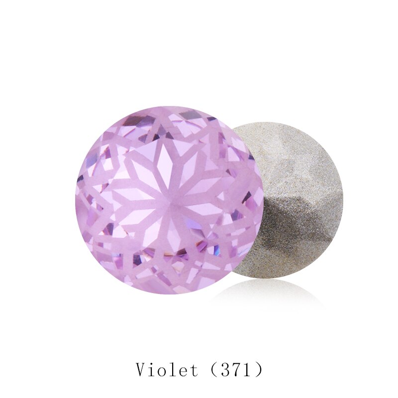 Ronde Rivoli Lijm Op Rhinestones 10Mm Pointback Stenen Diy Ambachten Shiny Glas Strass K9 Kristallen: 10mm 10pcs / Violet