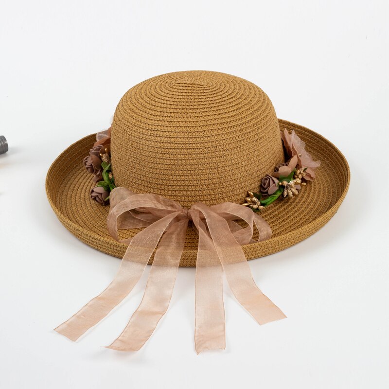 HSS Novo Guirlanda de flores Chapéus De Palha Senhora praia verão Chapéu chapéu de Sol Das Mulheres 2018 Moda Viagem Arco Chapéus